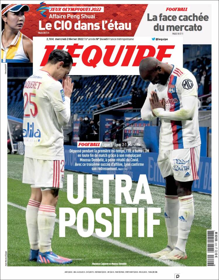 Portada de L'Equipe (Francia)