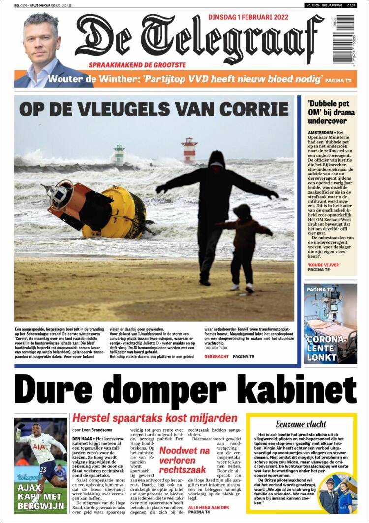 Portada de De Telegraaf (Pa&iacute;ses Bajos)