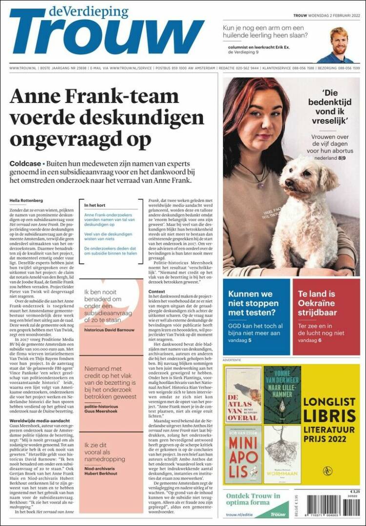 Portada de Trouw (Pa&iacute;ses Bajos)