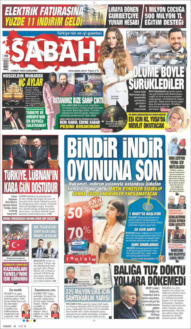 Portada de Sabah (Turqu&iacute;a)