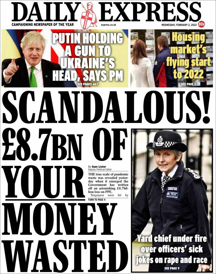 Portada de Daily Express (Reino Unido)