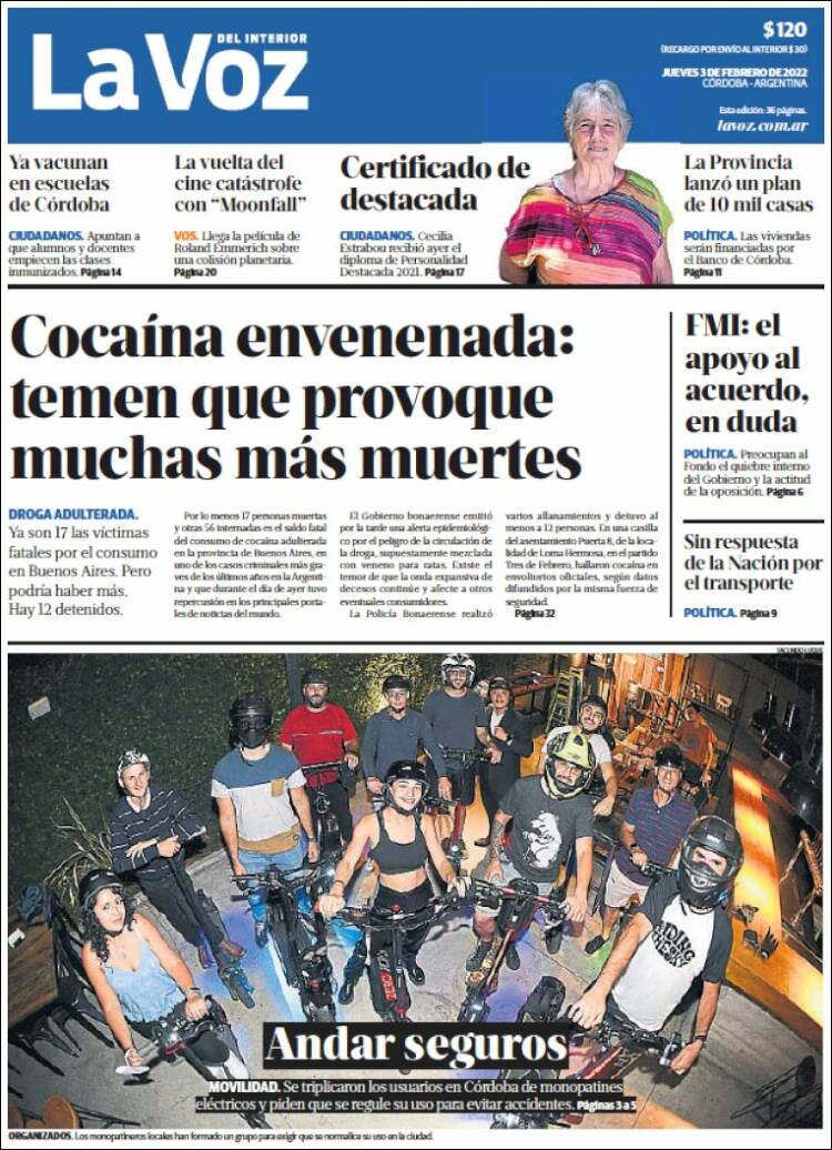 Portada de La Voz del Interior (Argentina)