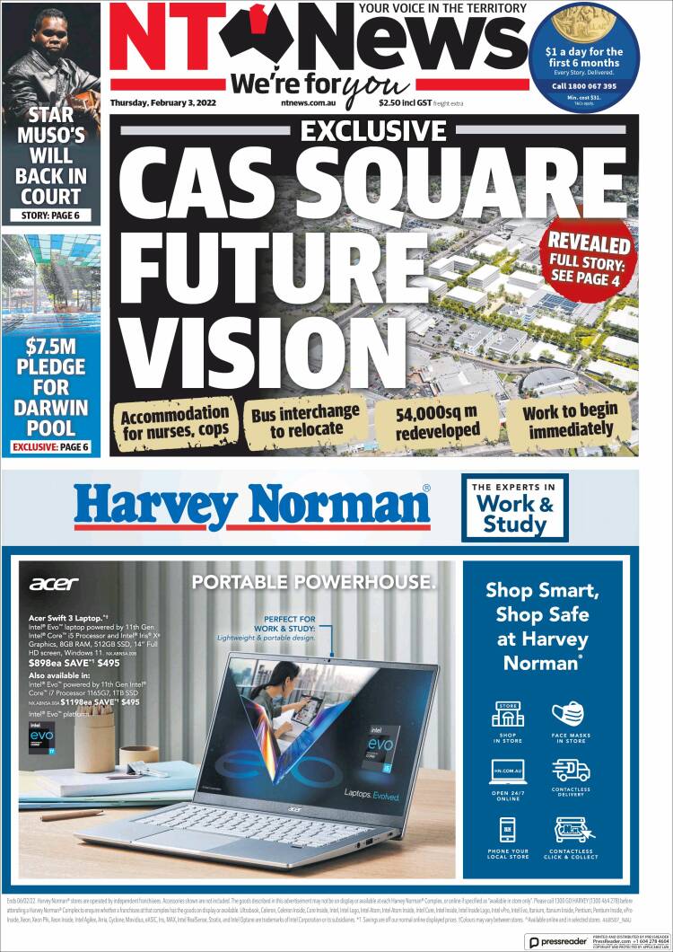 Portada de Northern Territory News (Australia)