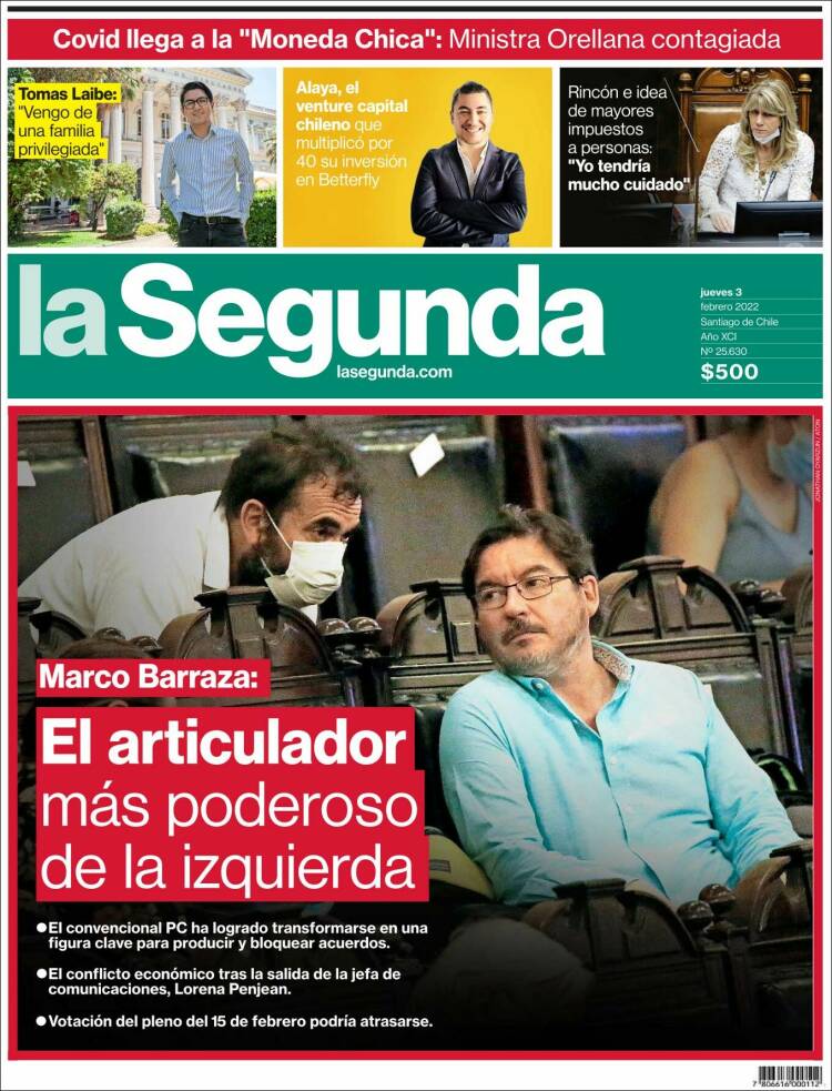 Portada de La Segunda (Chile)
