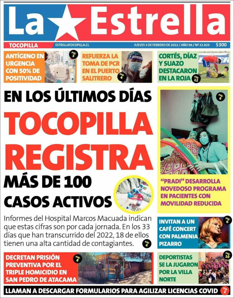 Portada de La Estrella de Tocopilla (Chile)