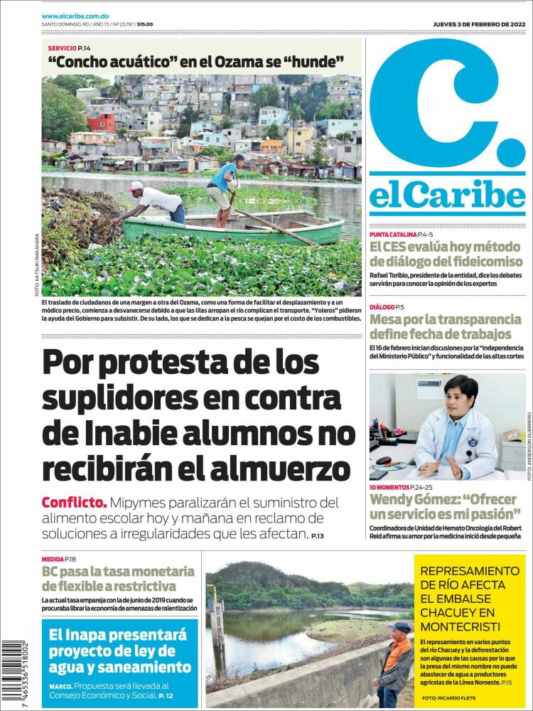 Portada de El Caribe (R. Dominicana)