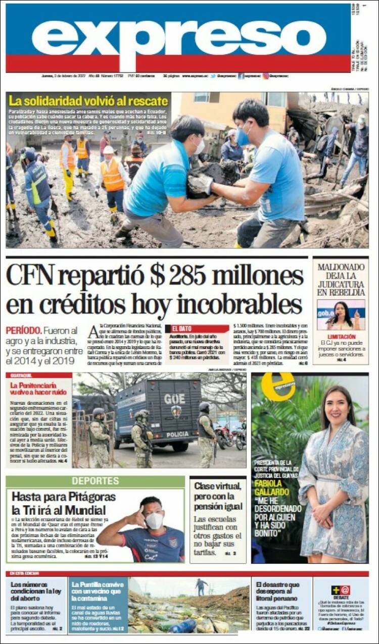 Portada de Expreso (Ecuador)