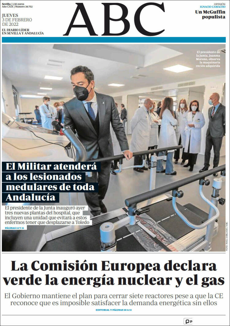 Portada de ABC - Sevilla (Espa&ntilde;a)