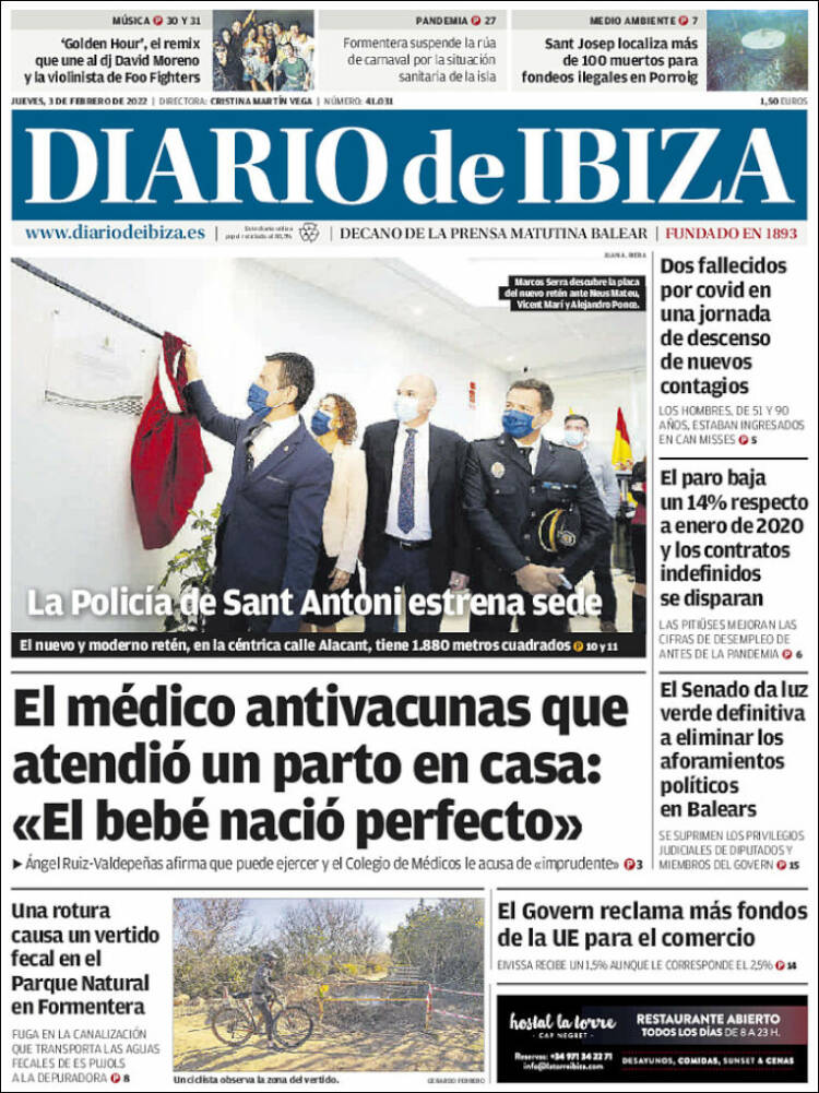 Portada de Diario de Ibiza (Espa&ntilde;a)