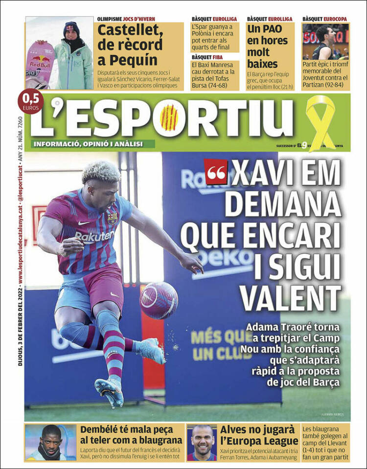 Portada de L'Esportiu (Espa&ntilde;a)