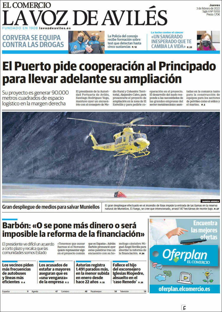 Portada de El Comercio - Avilés (Espa&ntilde;a)