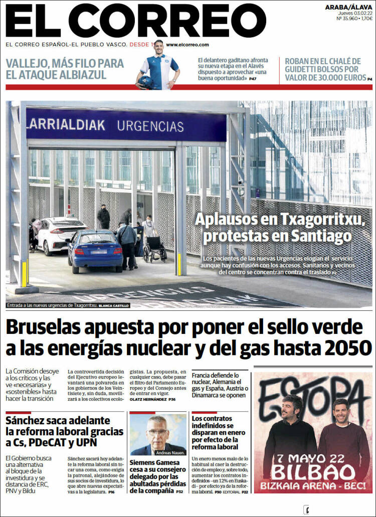 Portada de El Correo - Álava (Espa&ntilde;a)