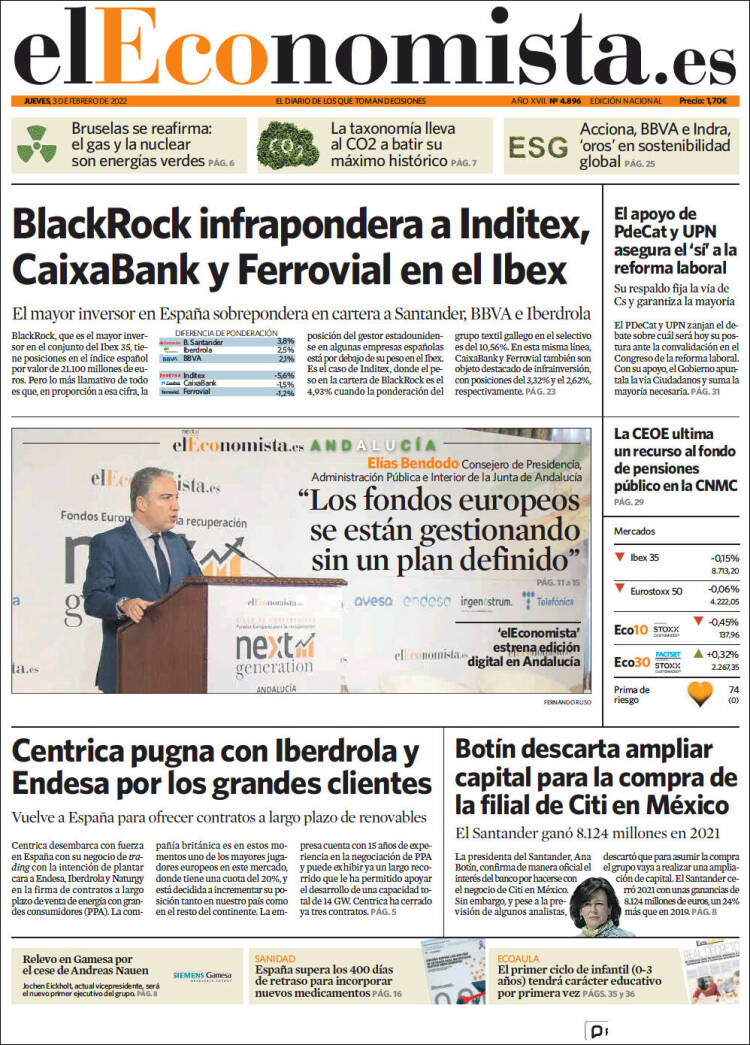 Portada de El Economista (Espa&ntilde;a)