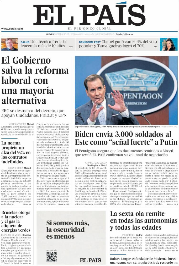 Portada de El País (Espa&ntilde;a)