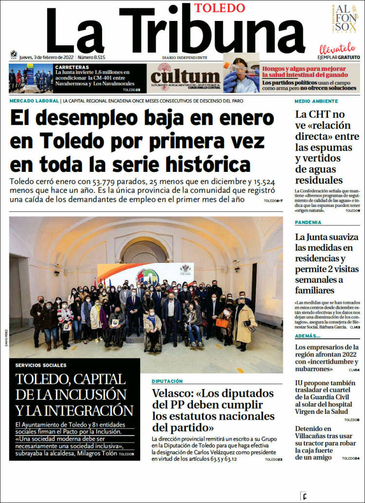 Portada de La Tribuna de Toledo (Espa&ntilde;a)