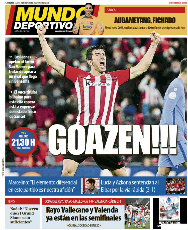 Portada de Mundo Deportivo Bizkaia (Espa&ntilde;a)
