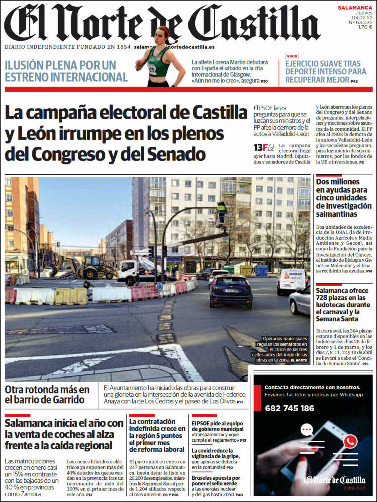 Portada de Norte de Castilla - Salamanca (Espa&ntilde;a)