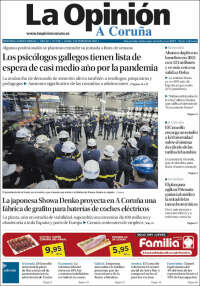 Portada de La Opinión de A Coruña (Espa&ntilde;a)