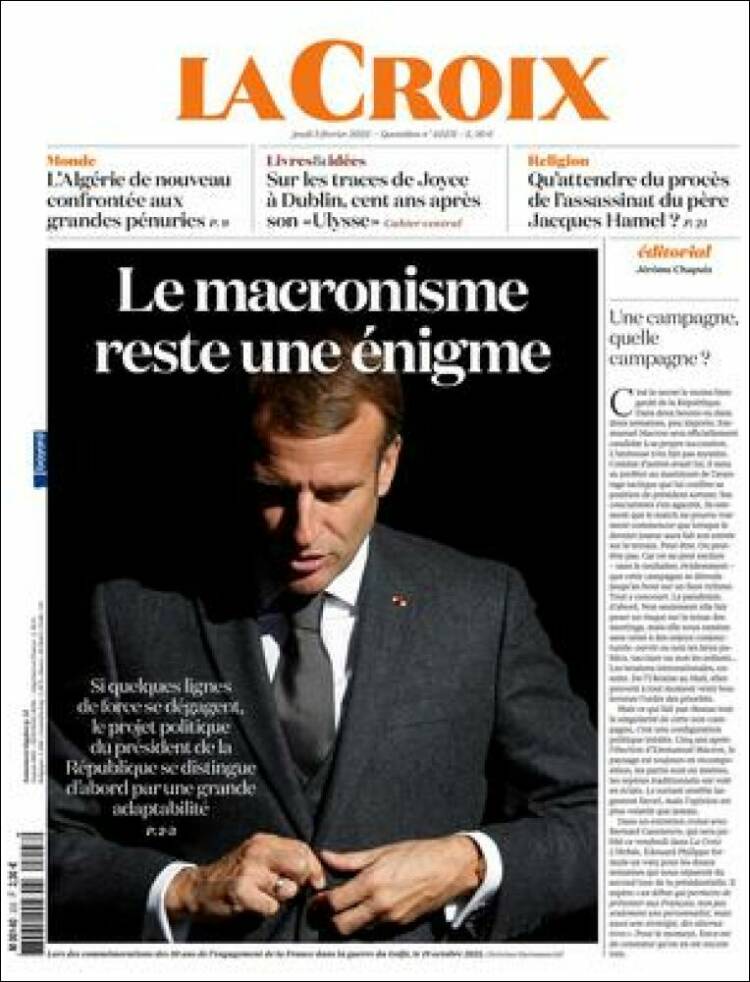 Portada de La Croix (Francia)