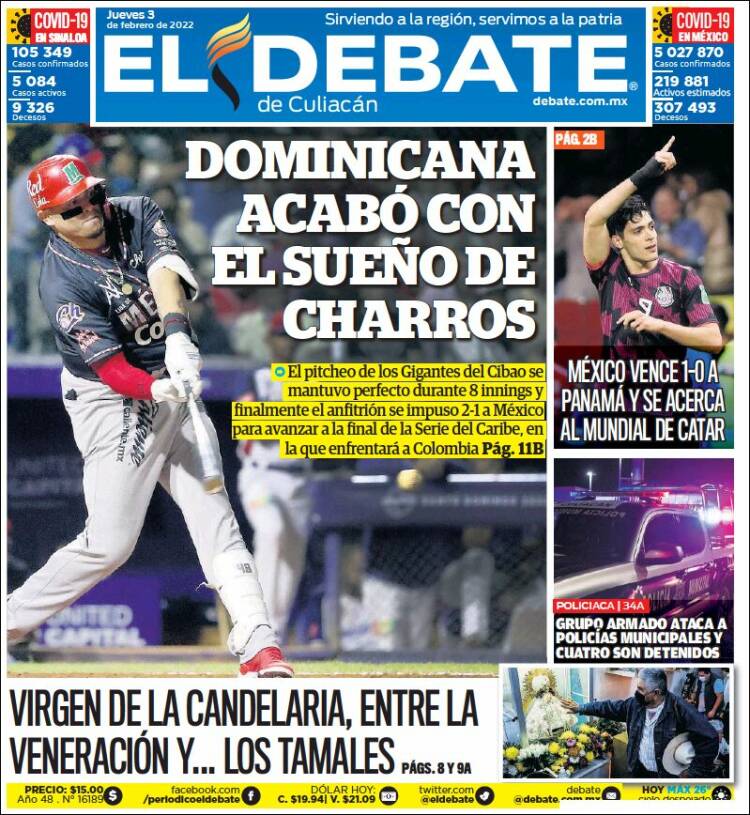 Portada de El Debate de Culiacán (Mexico)