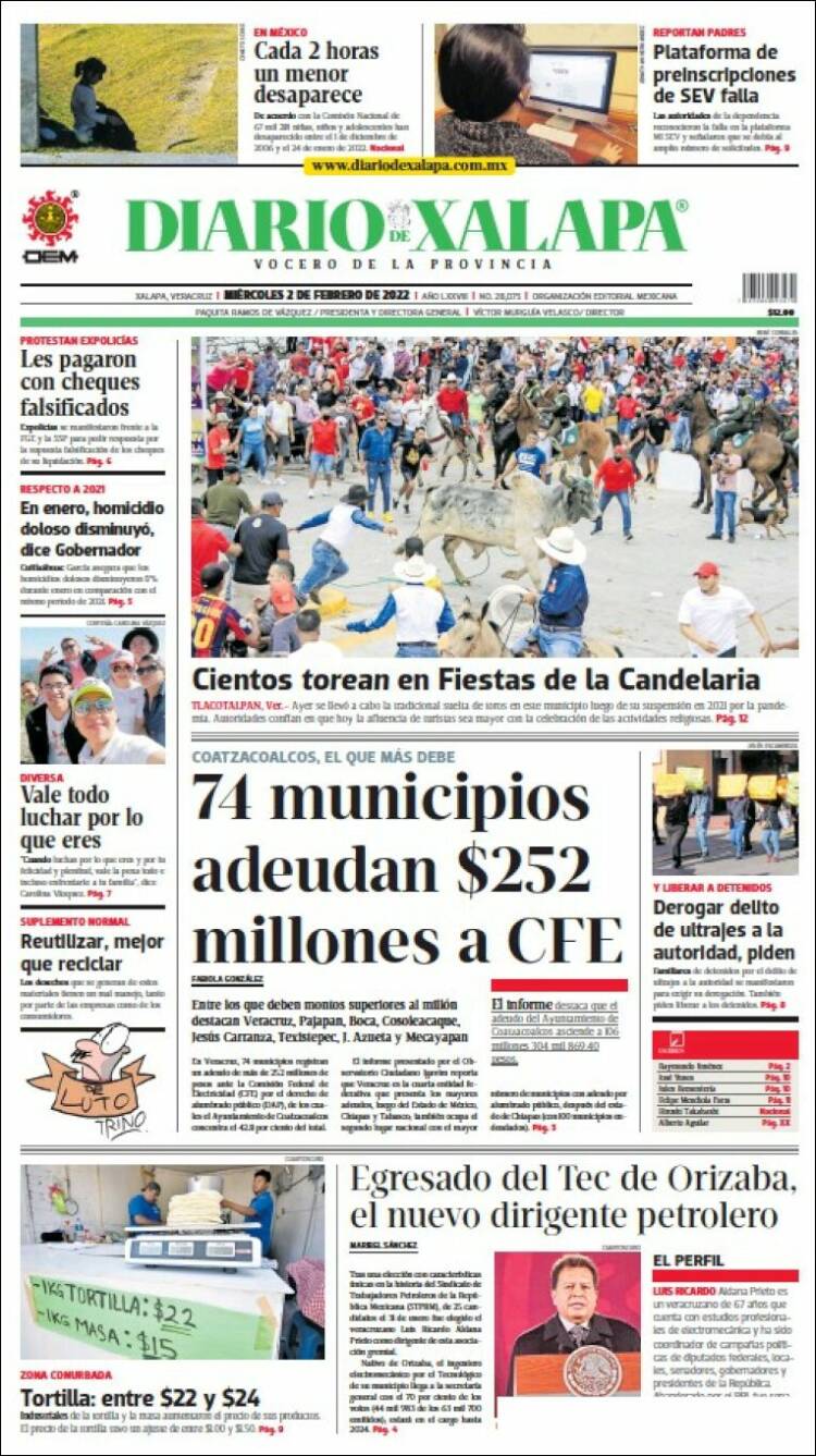 Portada de Diario de Xalapa (Mexico)