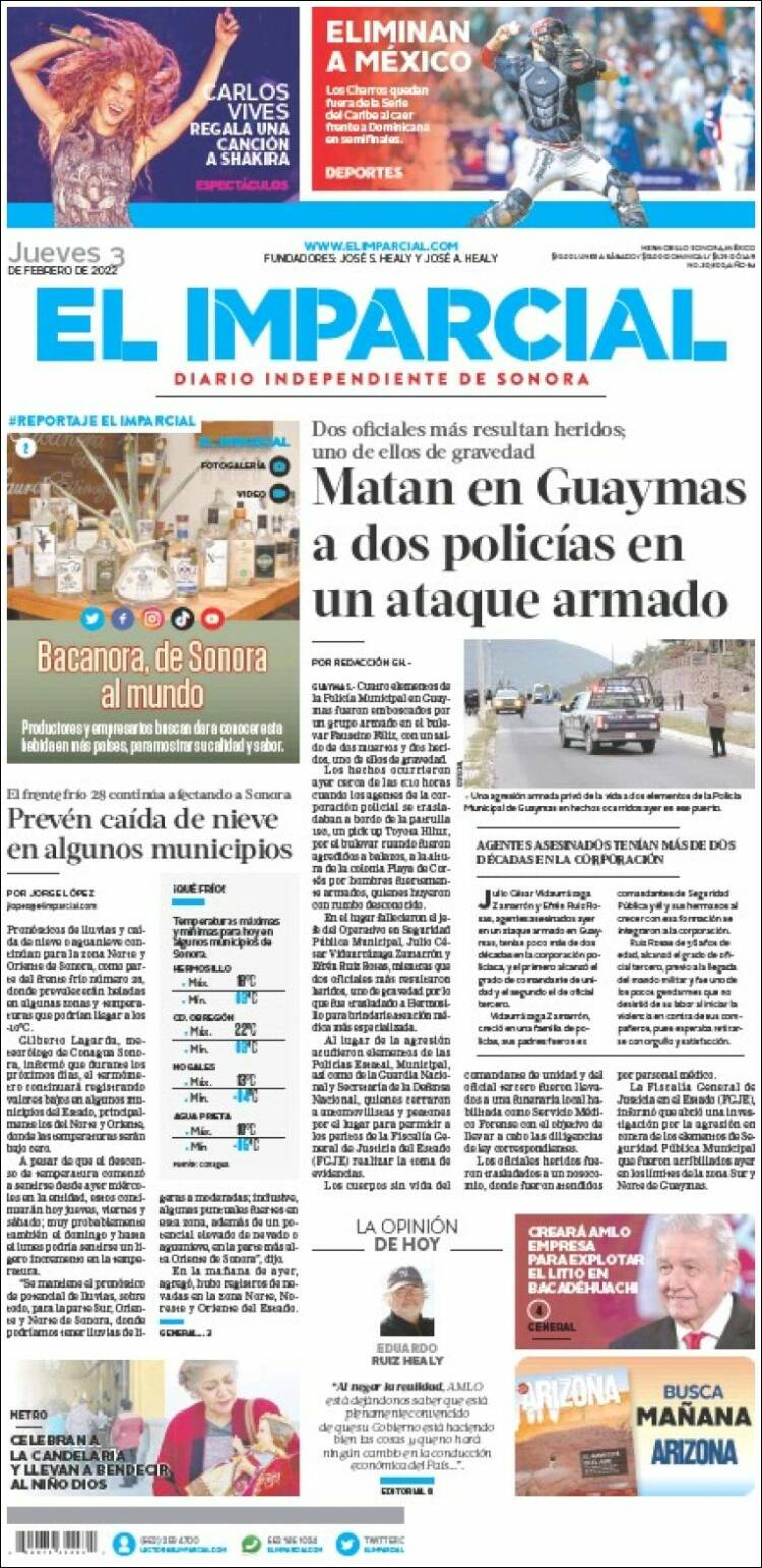 Portada de El Imparcial (Mexico)