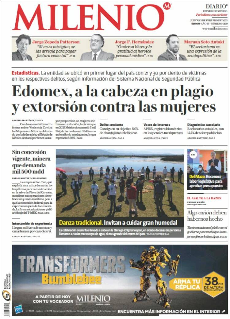 Portada de Milenio - Estado de México (Mexico)