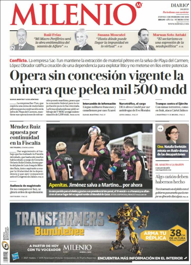 Portada de Milenio - Jalisco (Mexico)