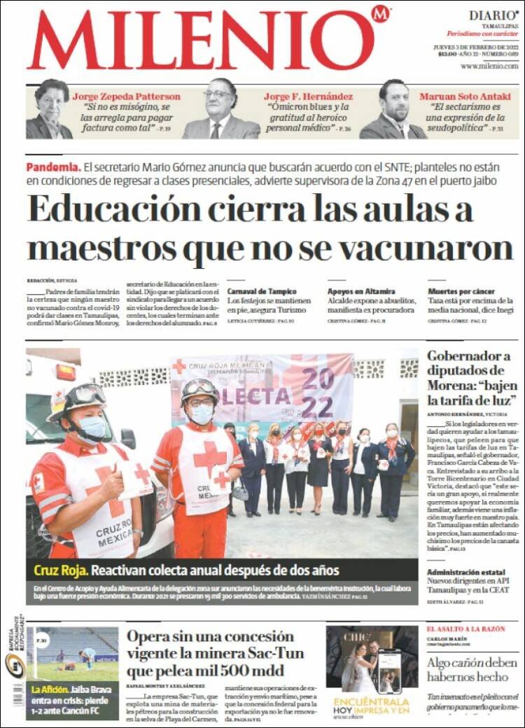 Portada de Milenio - Tamaulipas (Mexico)