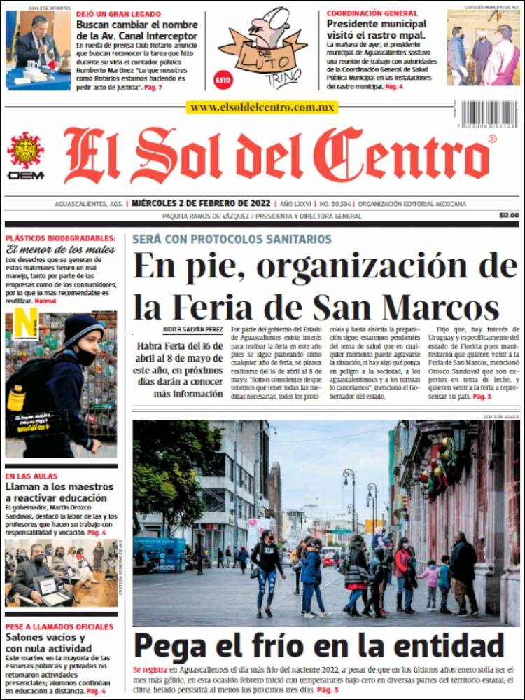 Portada de El Sol del Centro (Mexico)