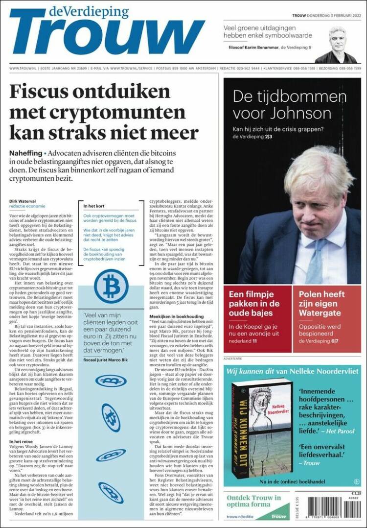 Portada de Trouw (Pa&iacute;ses Bajos)