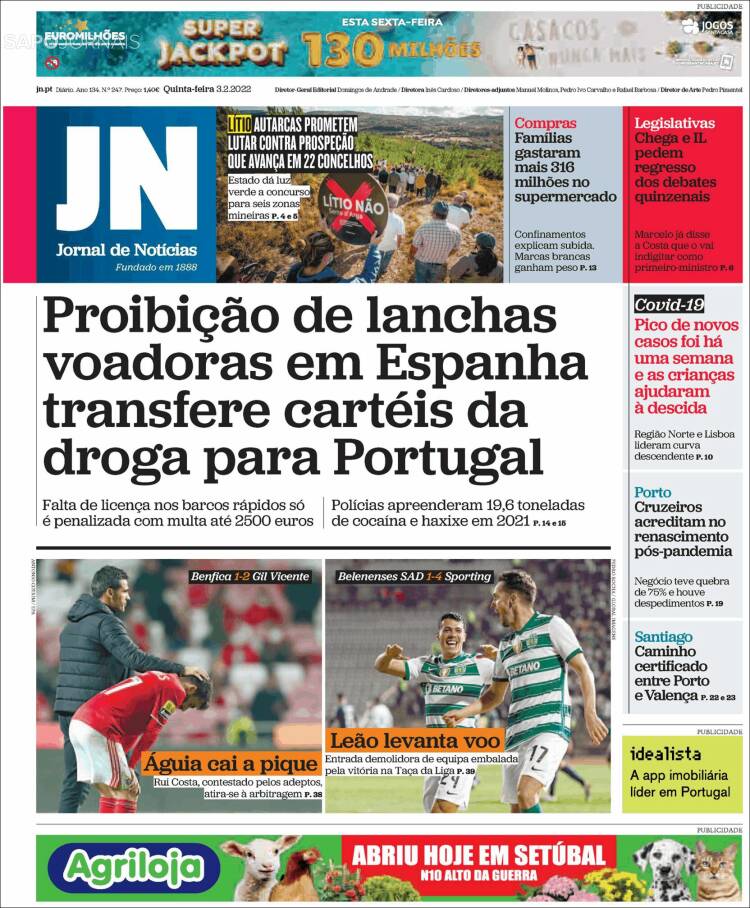 Portada de Jornal de Notícias (Portugal)