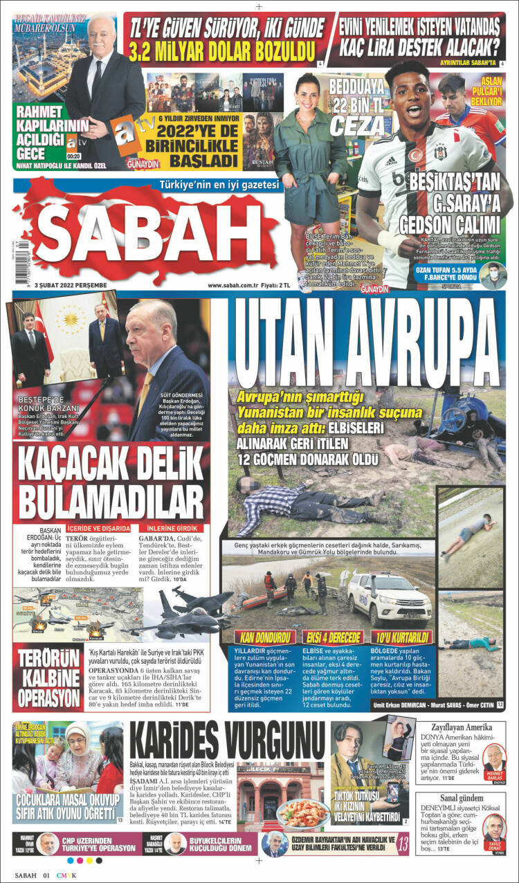 Portada de Sabah (Turqu&iacute;a)