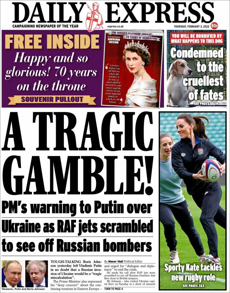 Portada de Daily Express (Reino Unido)