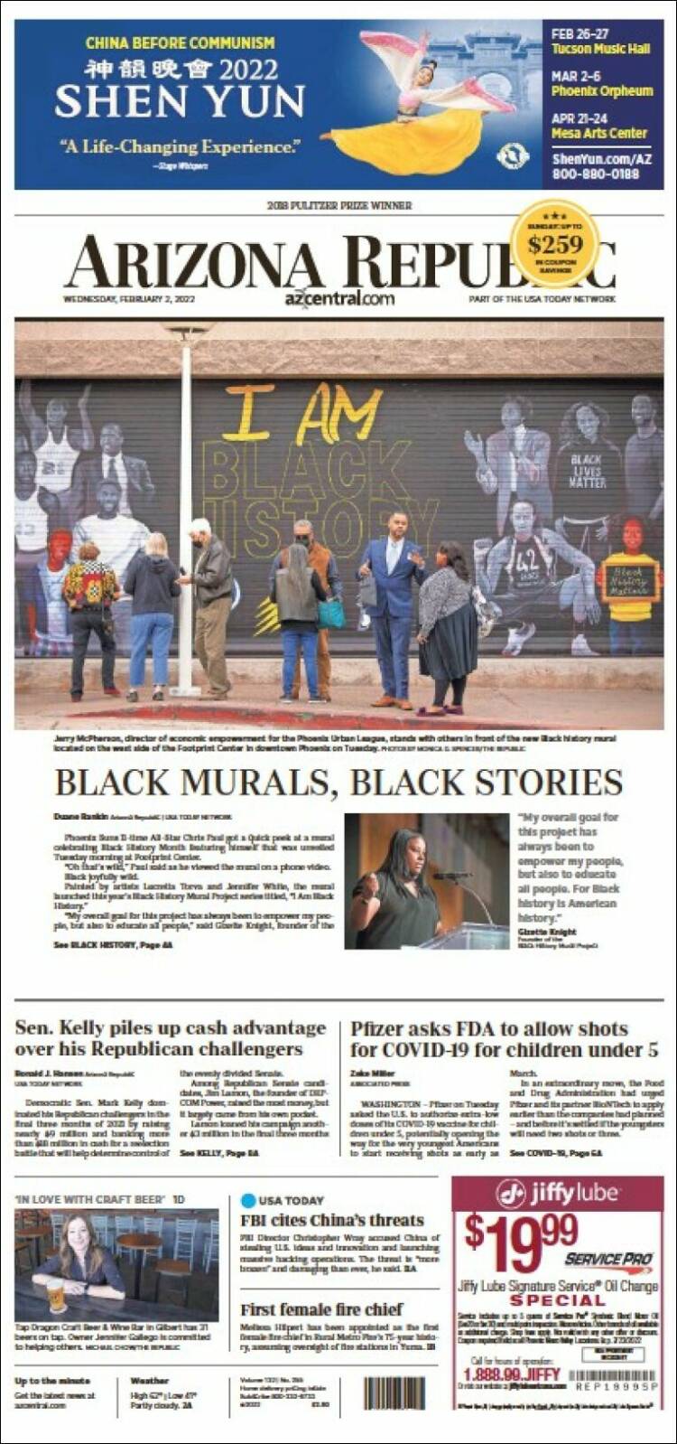 Portada de Arizona Republic News (USA)