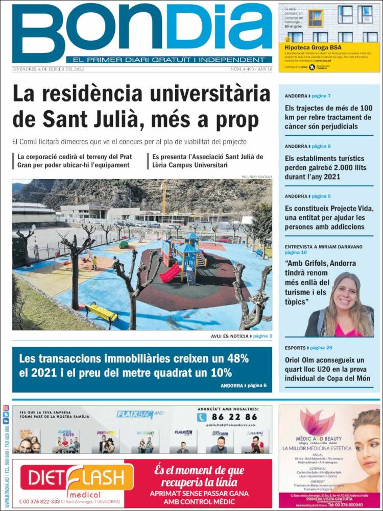 Portada de Diari Bondia (Andorra)