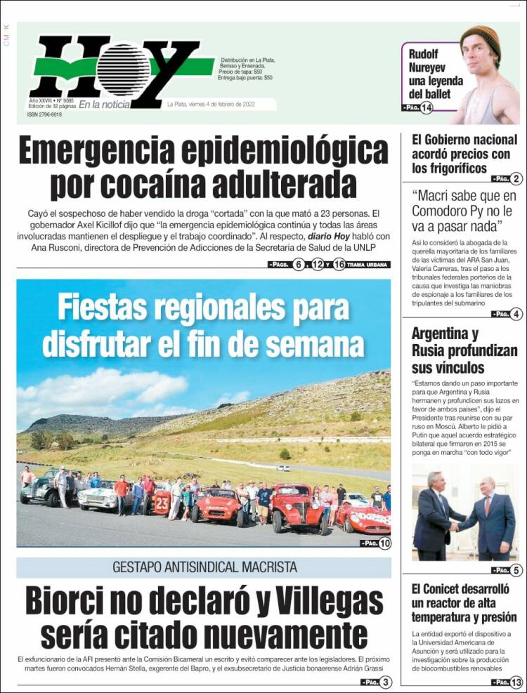 Portada de Diario Hoy (Argentina)