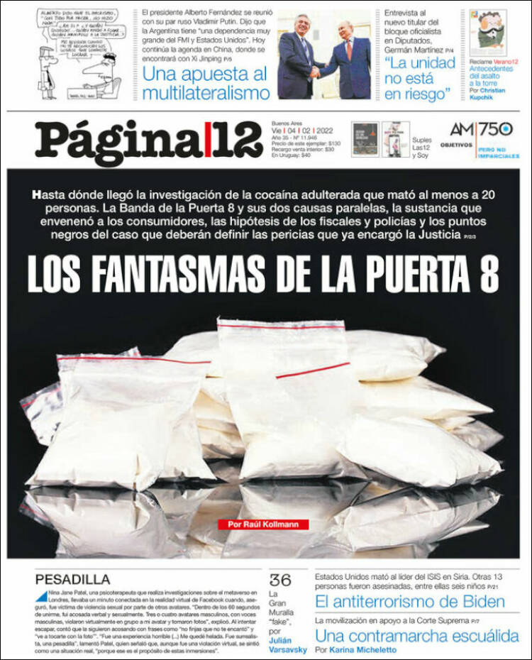 Portada de Página/12 (Argentina)
