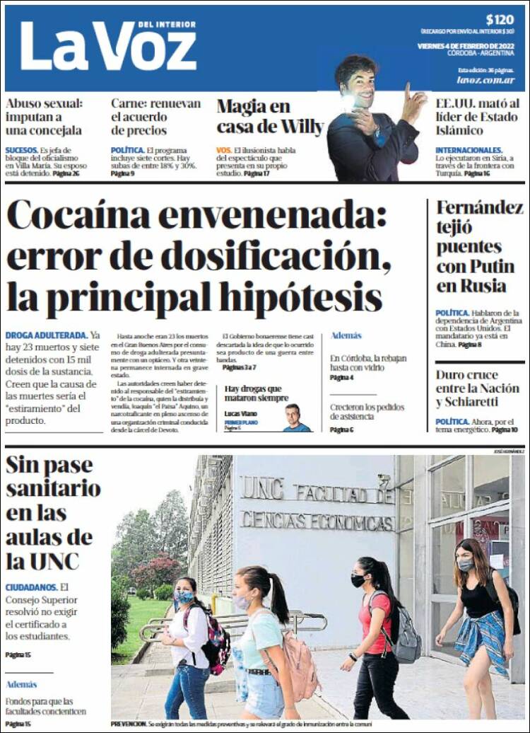 Portada de La Voz del Interior (Argentina)