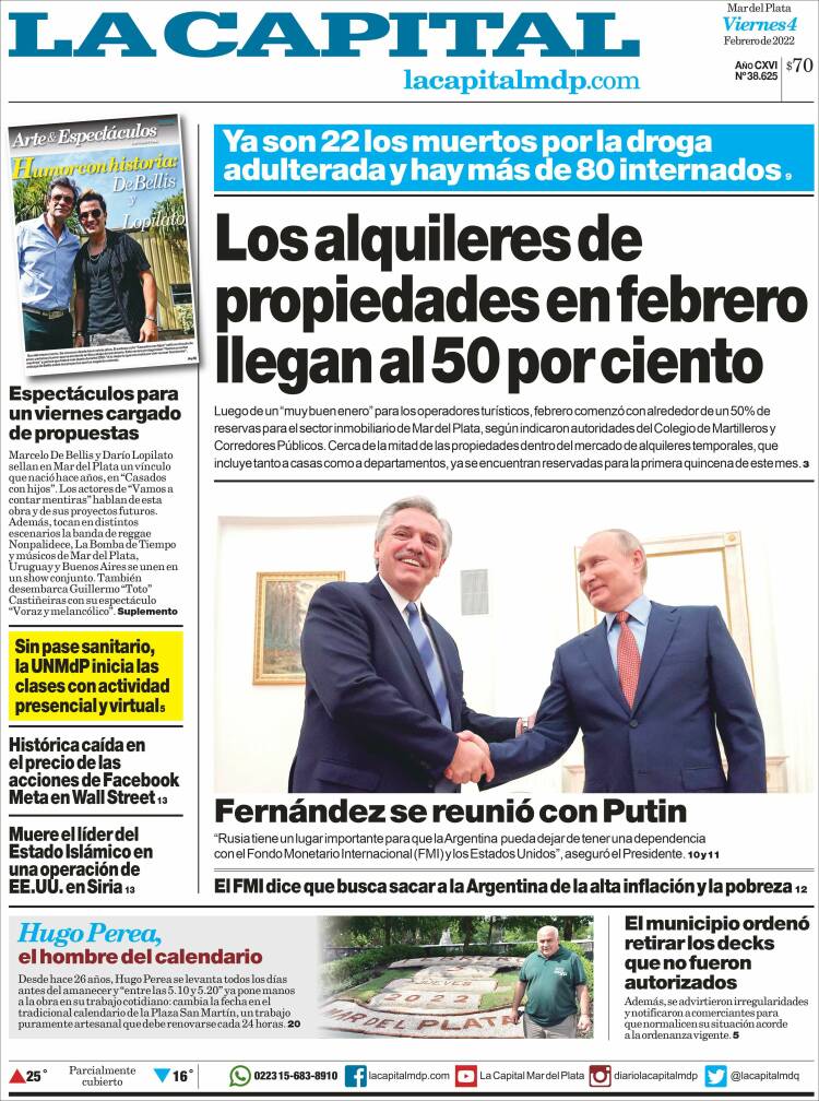 Portada de Diario La Capital - Mar del Plata (Argentina)