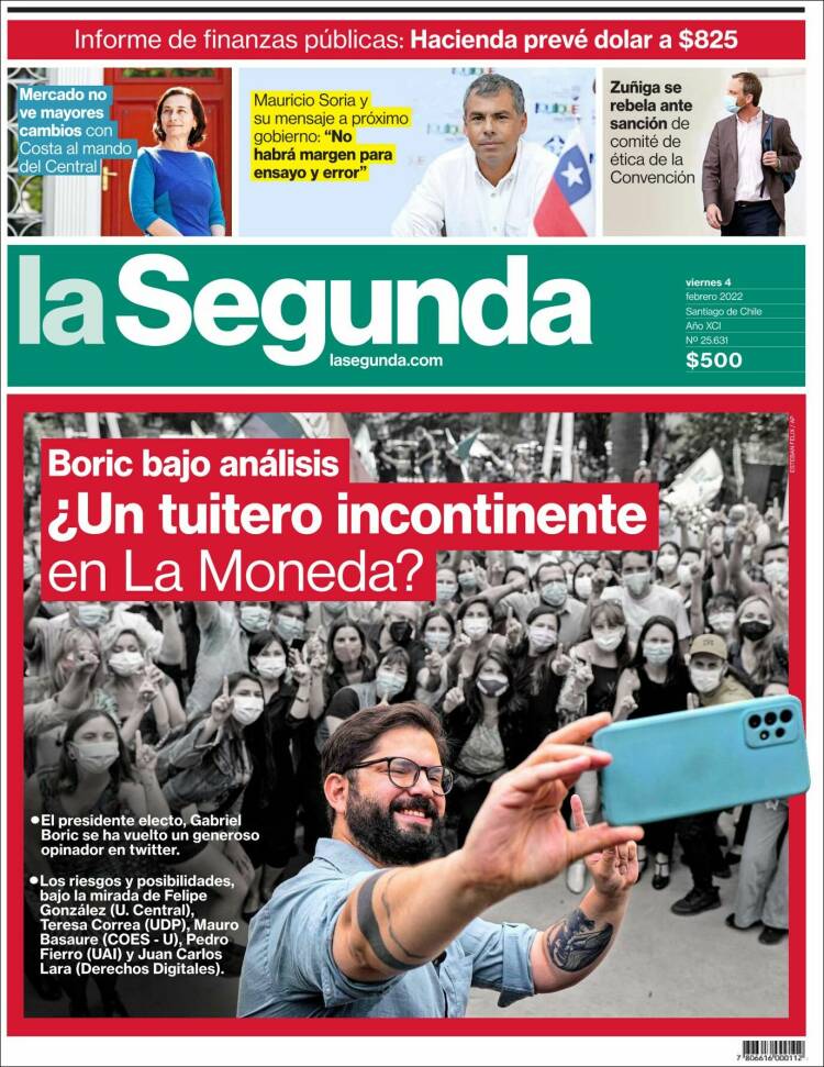 Portada de La Segunda (Chile)