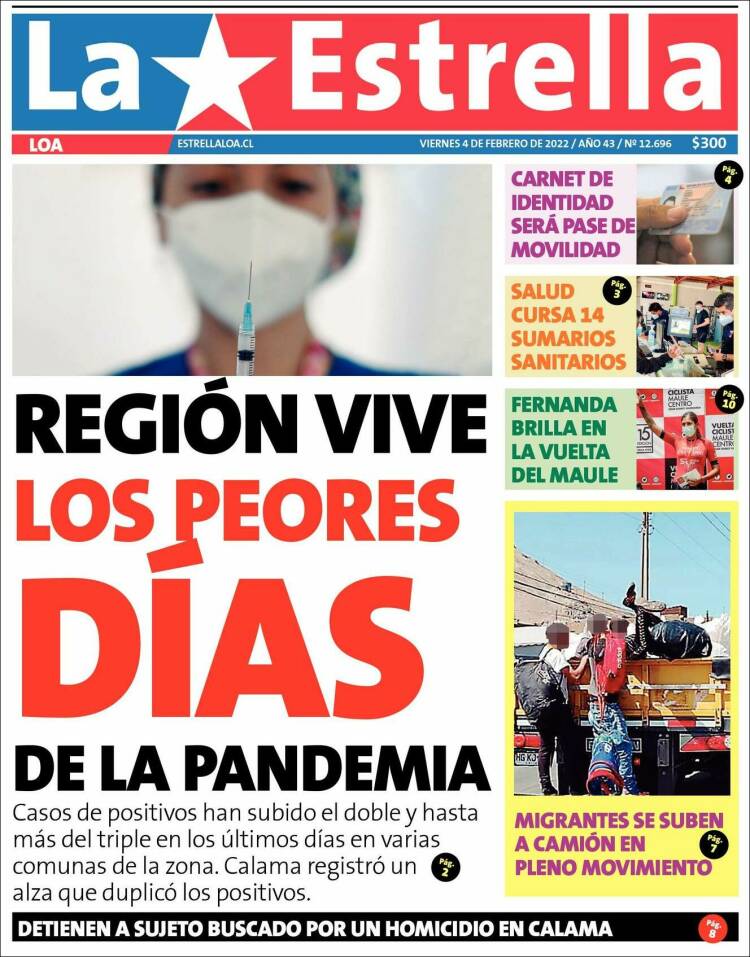 Portada de La Estrella de Loa (Chile)