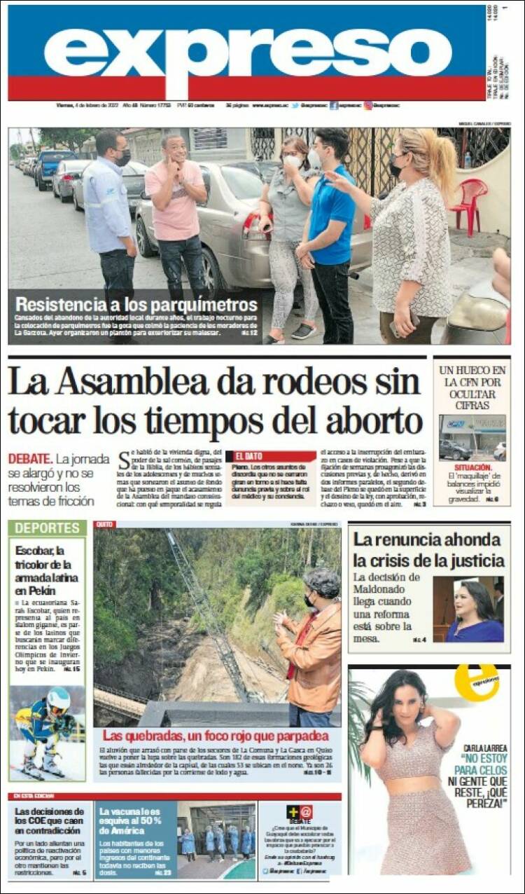 Portada de Expreso (Ecuador)