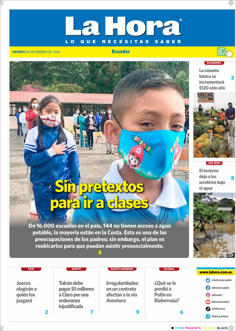 Portada de La Hora - Ecuador (Ecuador)