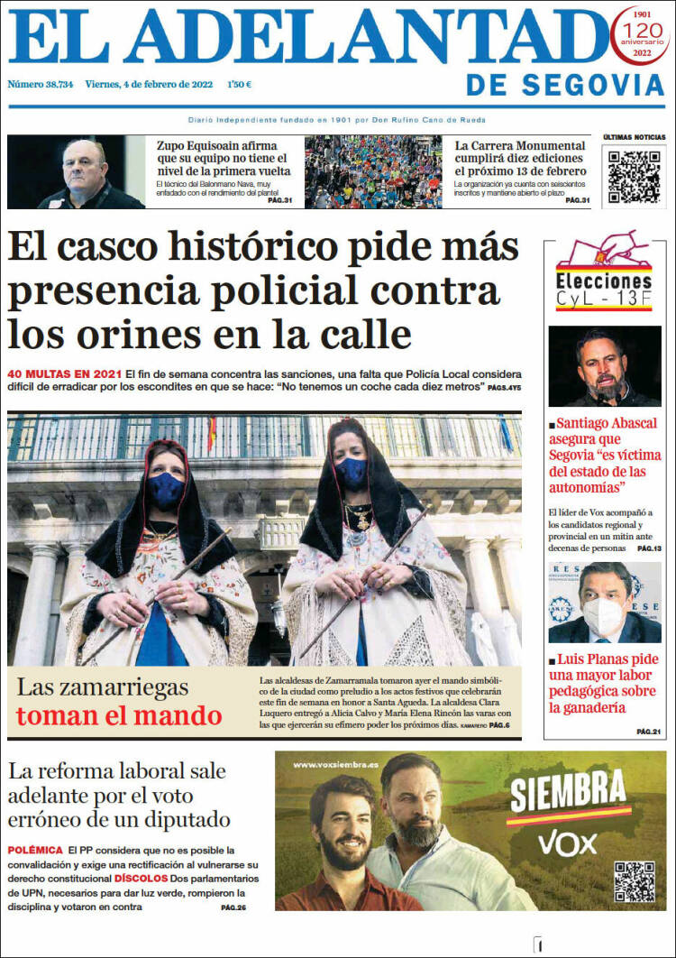 Portada de El Adelantado de Segovia (Espagne)