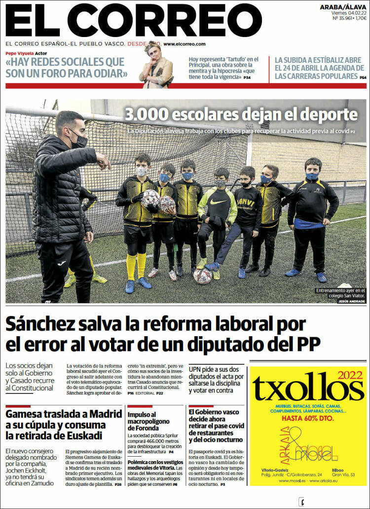 Portada de El Correo - Álava (Espagne)