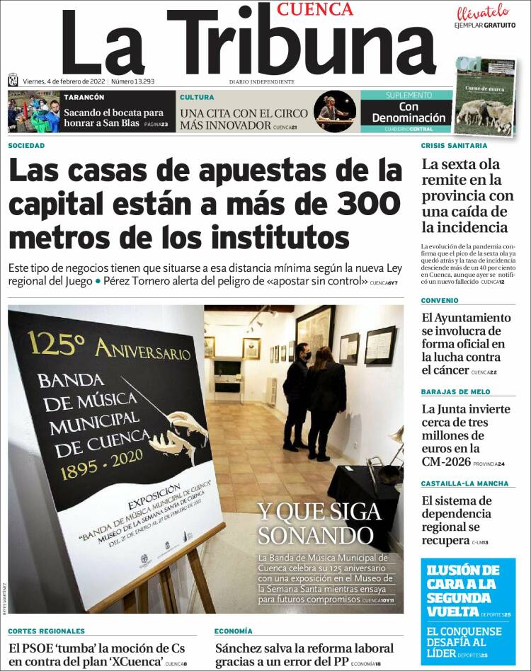 Portada de La Tribuna de Cuenca (Espagne)