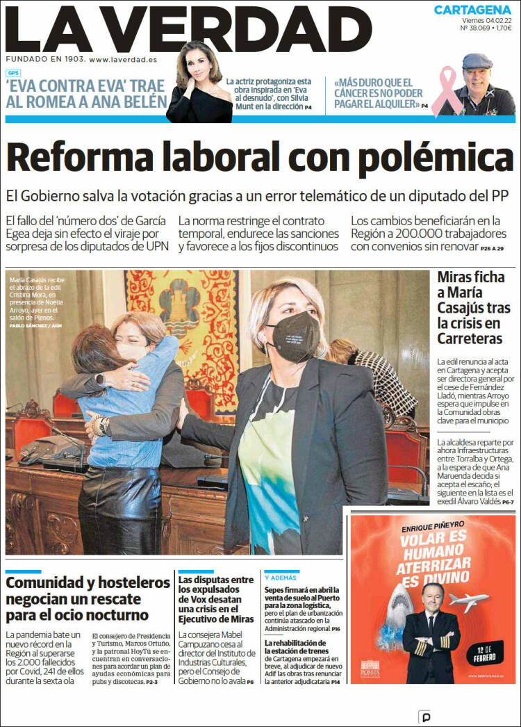 Portada de La Verdad de Cartagena (Espagne)