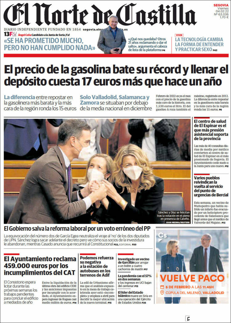 Portada de Norte de Castilla - Segovia (Espagne)