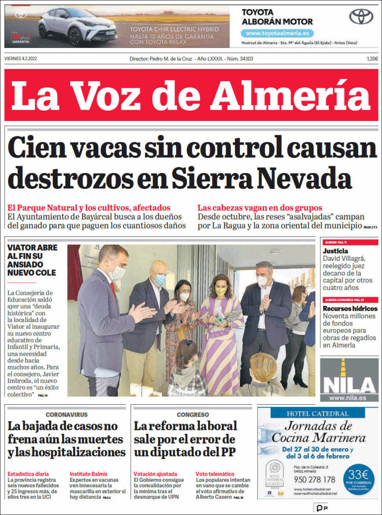 Portada de La Voz de Almería (Espagne)